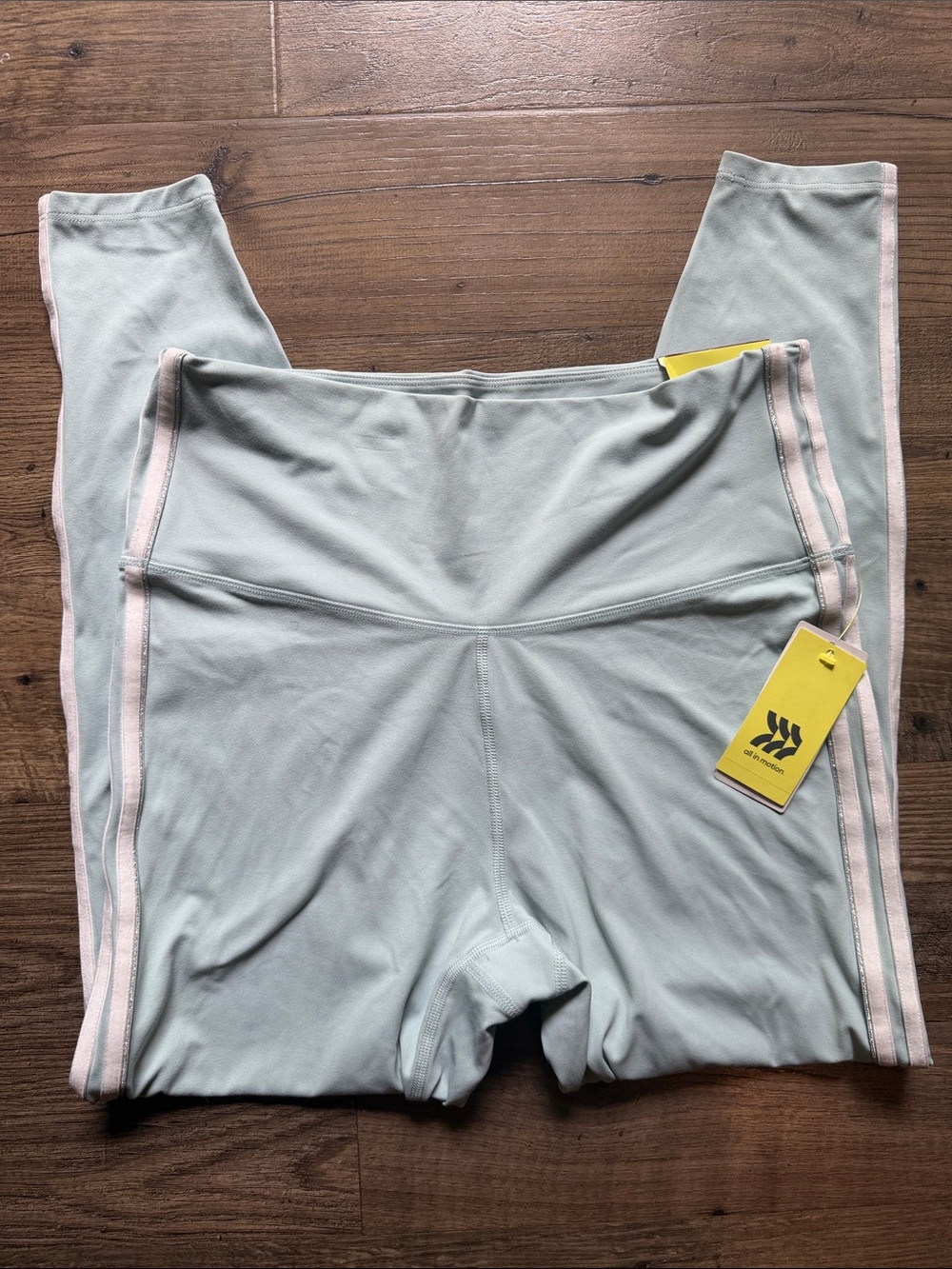 all in motion Mint Green Leggings with Pale Pink Trim